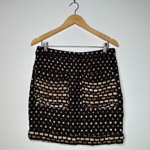 Billy Reid Anthropologie Swiss Dot Front Pocket Mini Skirt Size 8